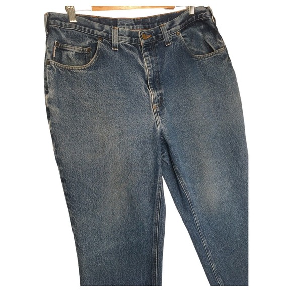 Carhartt Jeans Mens 38X30 Relaxed Fit Straight Leg Medium Wash Denim Blue - Picture 2 of 13